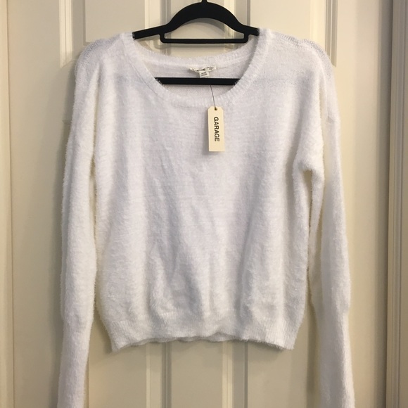 Garage Sweaters - NWT Garage white fuzzy sweater